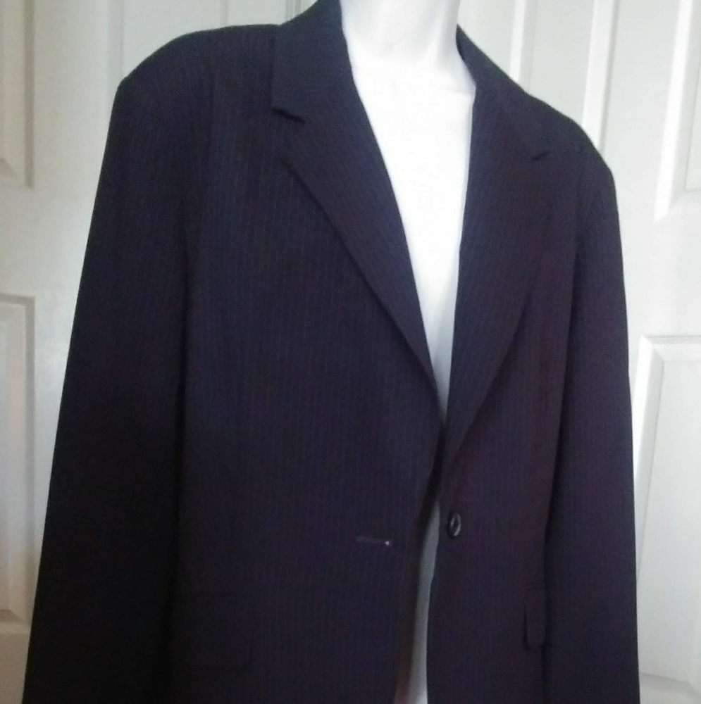 Women's Blue Pinstriped Dress Blazer Jacket Size 1